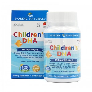 Nordic Naturals 挪威小鱼 儿童鳕鱼油DHA 180粒-保质期-2027.12