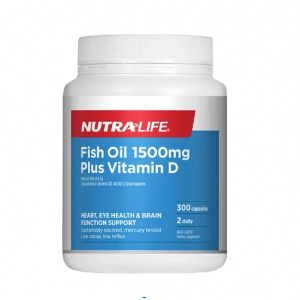 Nutralife 纽乐 深海鱼油+VD胶囊 1500mg 300粒-保质期-2027.1