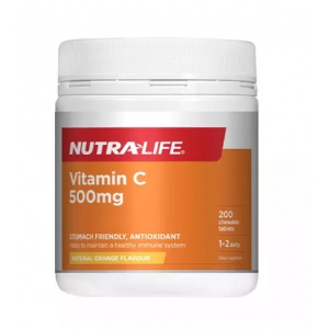 Nutralife 纽乐 500毫克维生素C咀嚼片 200片-保质期-2028.6
