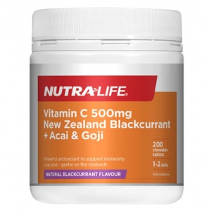 Nutralife 纽乐 VC 500MG 加黑加仑200粒-保质期-2025.11