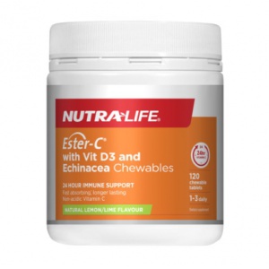 Nutralife 纽乐 ESTER-C®酯化型维生素C 1000mg + 紫锥花+VD3 120t【2026.07】