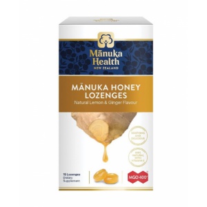 Manuka Health 蜜纽康MGO 400 麦卢卡润喉糖生姜柠檬味 15粒【2026.07】