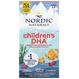 Nordic Naturals 挪威小鱼 儿童鳕鱼油DHA 180粒-保质期-2027.12