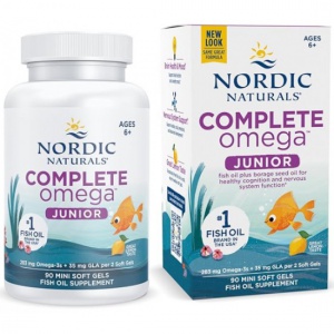 Nordic Naturals 挪威小鱼 青少年儿童DHA鱼油胶囊6-12岁 90粒-保质期-2027.12