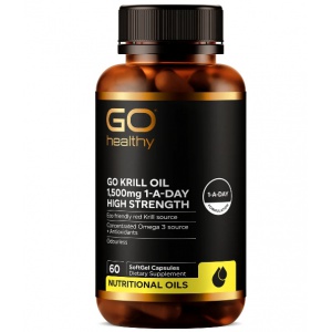 GO Healthy 高之源 磷虾油1500mg OMEGA3+虾青素 60粒【2028.08】