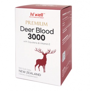 Hi Well优质鹿血3000+角鲨烯和维生素E 500粒软胶囊 EXP.2028.05