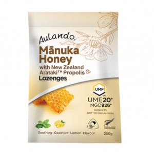 Aulando 欧兰多 UMF20+蜂胶抗炎舒缓喉糖 柠檬/奇异果味 250g