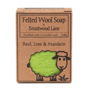 Felted Wool Soap Basil Lime &Mandarin Soap 100g--羊毛香皂罗勒青柠橘味-...